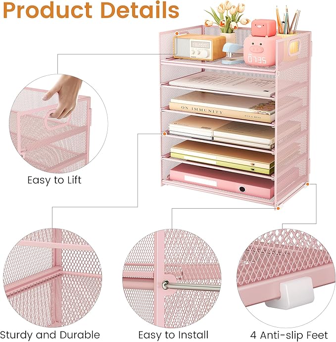 Subekyu 6 Tier Office File Paper Desk Tray Organizer - Image 5