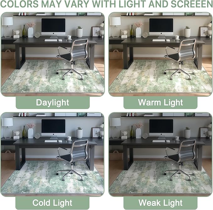 Office Chair Mat for Hardwood Tile Floor, Abstract 48"X 60" Desk Mats for - Image 6