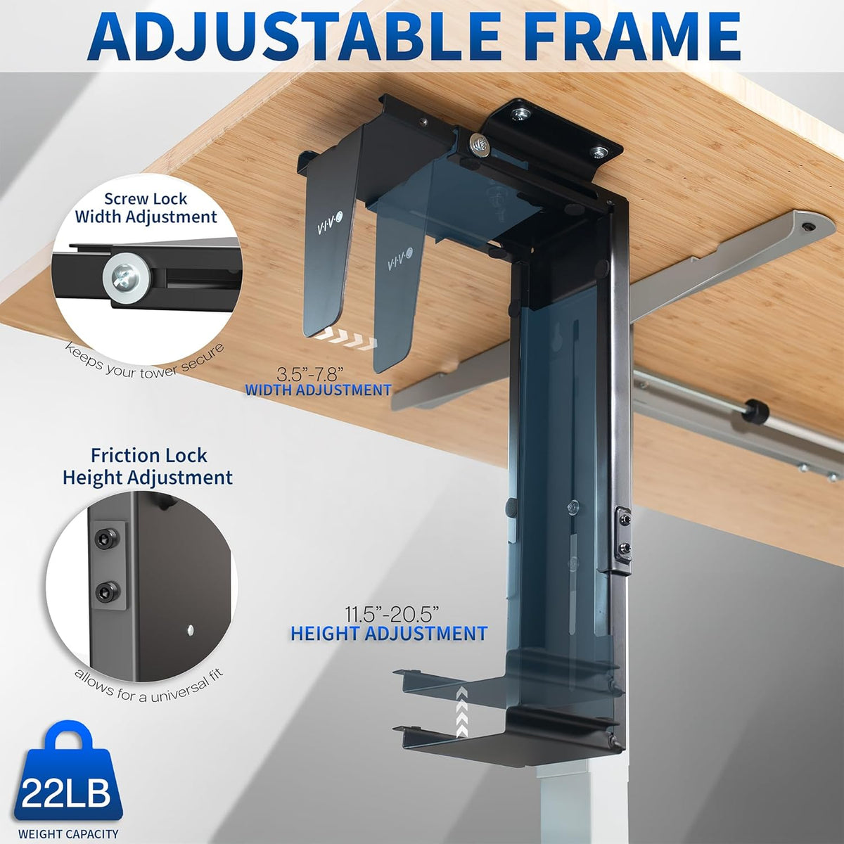 VIVO Under Desk and Wall Office PC Mount w/Swivel