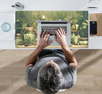 Cute Desk Mat Green Plant Cat Kawaii Sage Mouse Pad Gaming XXL Large Mousepad - Image 7