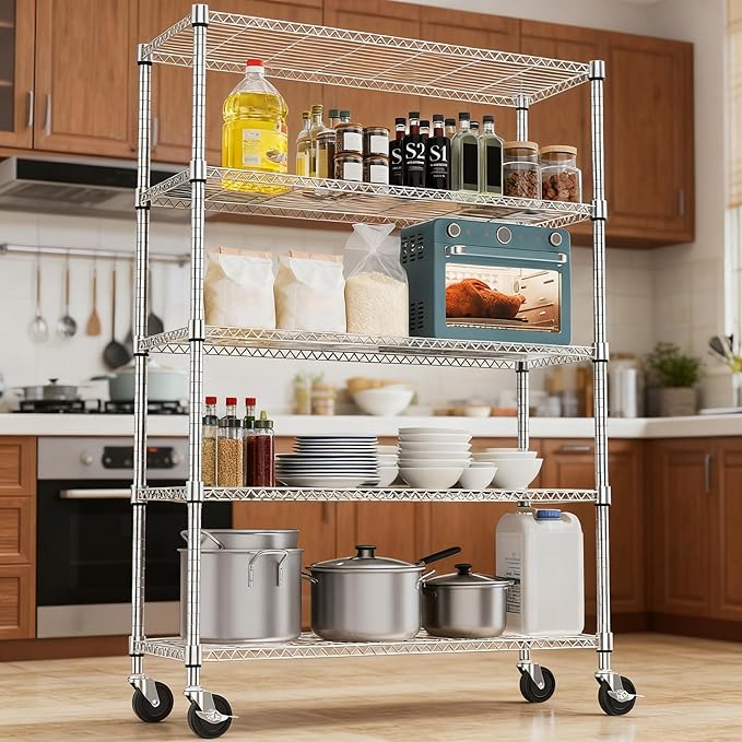 M MZG 5 Tiers Shelf 1750 lbs Steel Storage Shelving Utility Shelving Unit Steel - Image 6