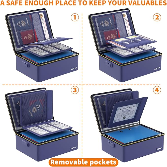 ENGPOW Fireproof Document Box, Hard Fireproof Box - Image 5