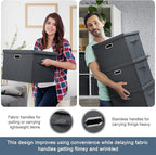 Graciadeco Medium 15" 21 Quart Collapsible Stackable Storage Bins - Image 6