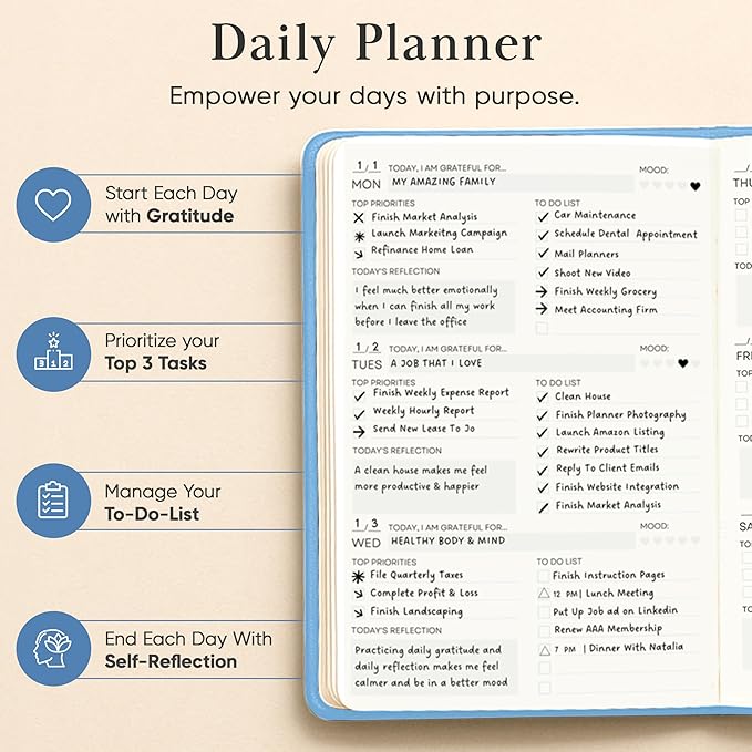 Mantra Planner 2026 Planner, Daily Journal & Gratitude Journal All-In-One - Image 4