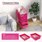 Giantex 6 Storage Drawer Cart Rolling Organizer Cart - Image 4