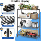 DurayLoly 4- Shelf Metal Shelving Unit Adjustable Storage Shelves Heavy Duty - Image 5