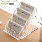 YUXUN Business Card Holder for Desk Clear Acrylic Business Cards Display Stand - Image 2