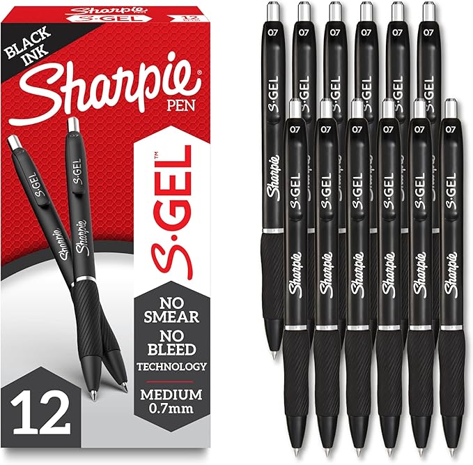Sharpie S-Gel Gel Pens, Medium Point, Journaling, Note-Taking, Teacher Supplies by Sharpie