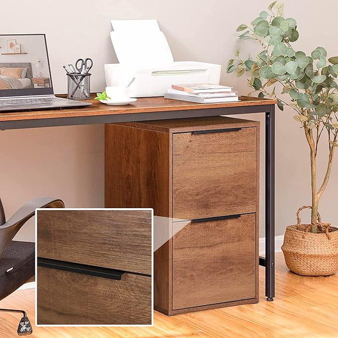 FATIGOS Wooden 2 Drawer File Cabinet, Wood Vertical Filing Cabinet Fits Hanging - Image 6