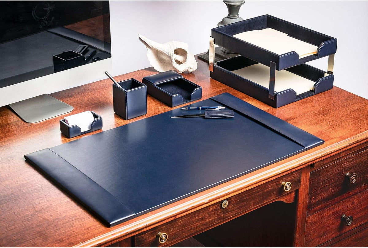 DACASSO Bonded Leather Desk Set - Luxury Leather Desk Pad & Desk Organiza...