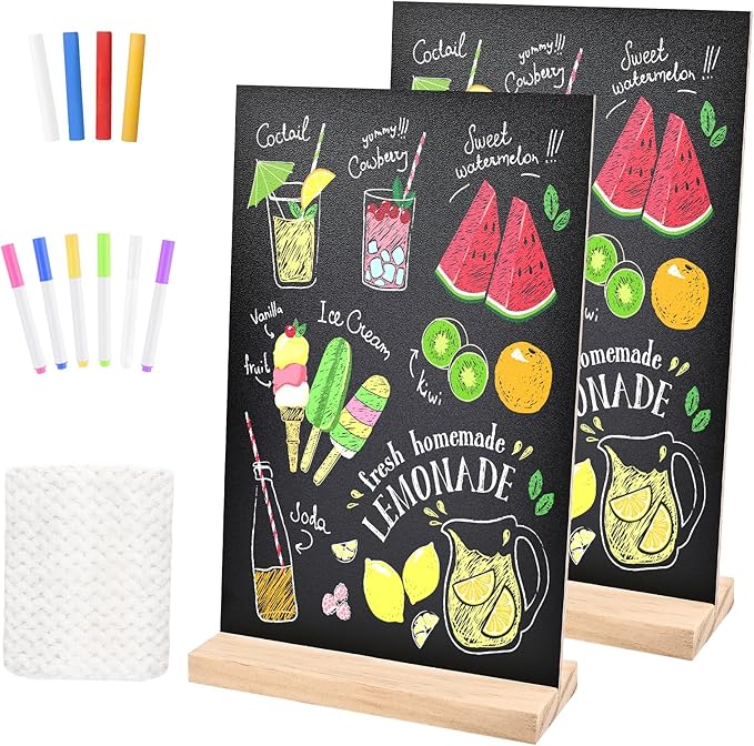 Bouiexye 2 Pack 8.1x12 in Chalkboard Signs by LooksForwardtoSeeingYou
