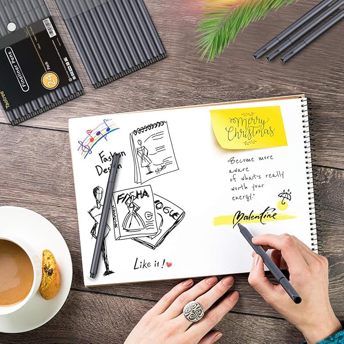 Taotree Journal Planner Pens, 24 Black Fine Point Pens, Scrapbooks, and More - Image 3