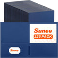 sunee folders with pockets(125 pack, navy blue), 2, main product view