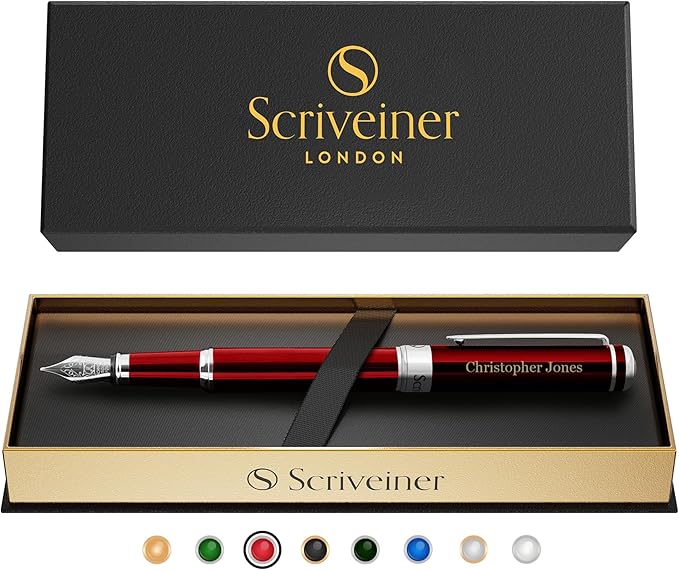 Scriveiner Personalized Deep Crimson Red Pen by Scriveiner