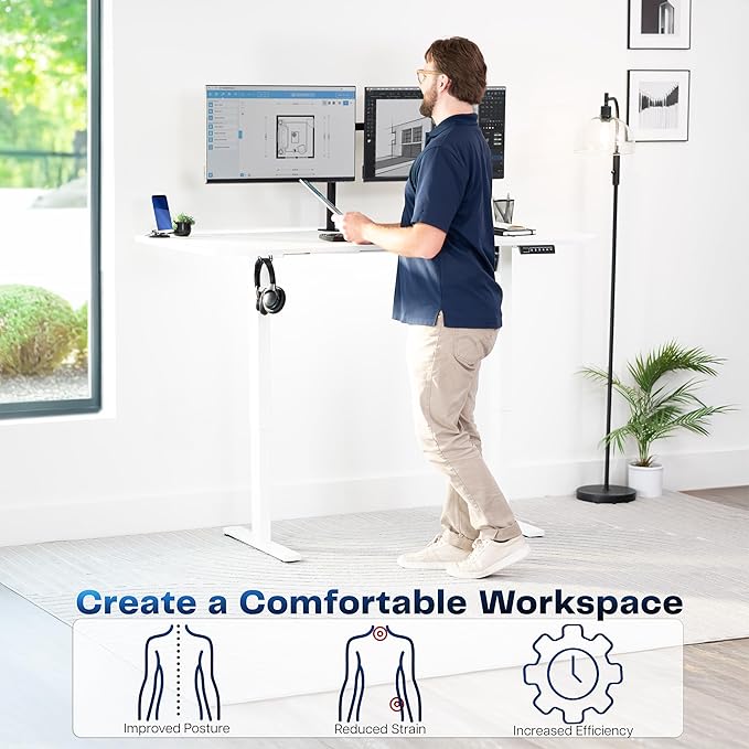 VIVO Electric 63 x 32 in Standing Desk, Memory Height Adjustment, 1B Series - Image 4