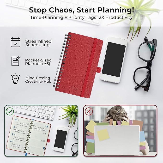 IN-LUXPRO Planner 2026 Daily Weekly and Monthly, 6.5"x3.75", 12 Months Spiral - Image 8
