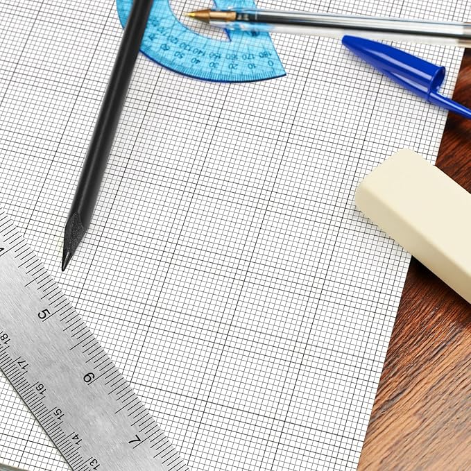 Fuyoooo 25 Sheet Graph Paper Pad 24" x 36" Large Graph 1" and 1/5" Ruled Grid - Image 5