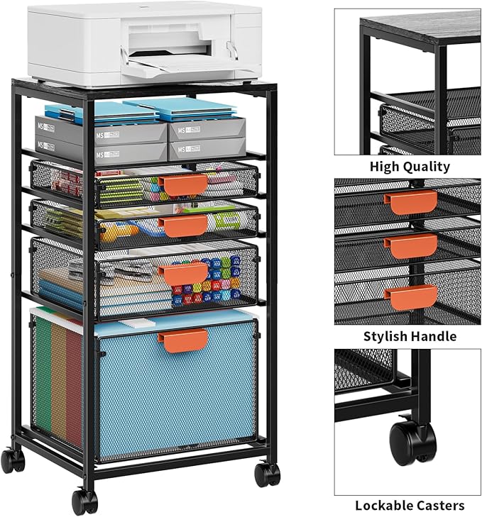 Marbrasse Rolling File Cart - Image 5