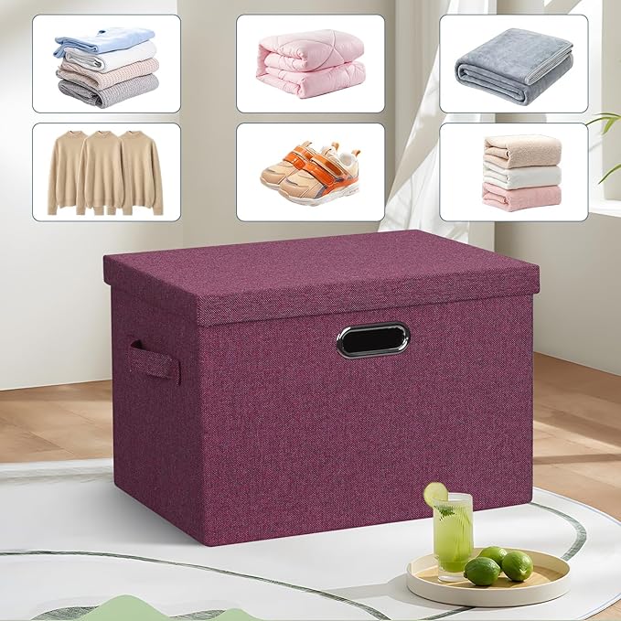 Graciadeco Large 17" 36 Quart Collapsible Stackable Storage Bins - Image 6