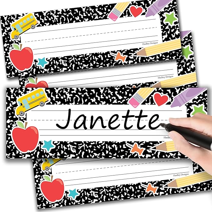 Hadley Designs Desk Name Tags For Classroom -25 Student Name Plates For by HadleyDesigns