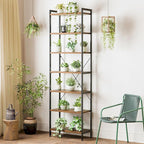 Casaottima Book Shelf, 7 Tier Tall Bookshelf, Modern Wood Bookcase Shelves - Image 8