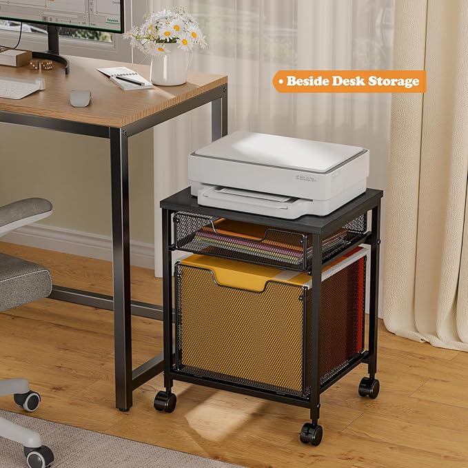 Rolling File Cabinet Cart, Printer Stand - Image 5