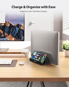 AboveTEK Vertical Laptop Stand Holder, 3 Slots Aluminum Desk Stand - Image 2