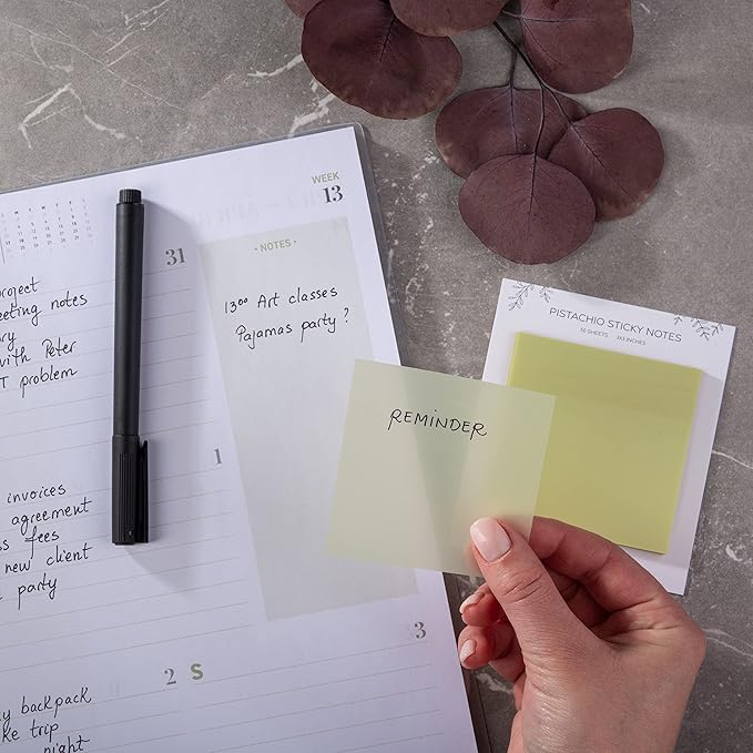 DiverseBee 50 Sheets Pastel Transparent Sticky Notes, 3x3” Clear Sticky Tabs - Image 4