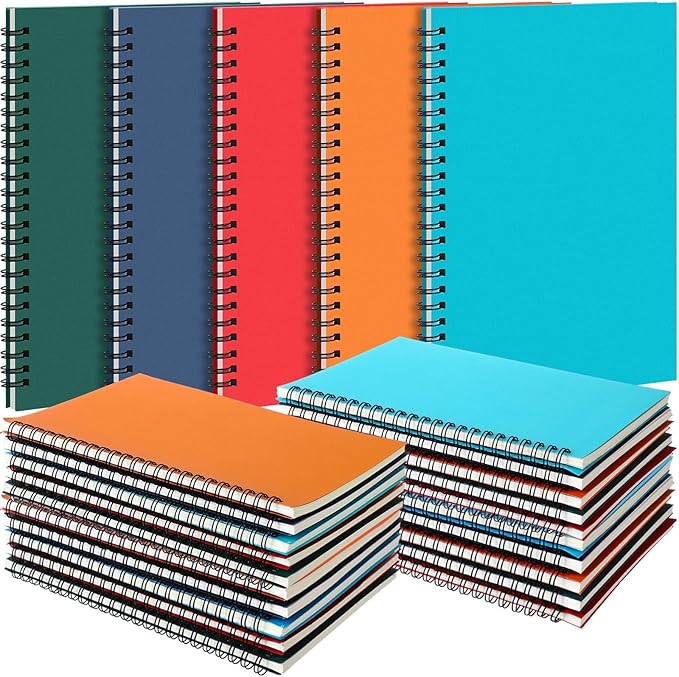 Eersida 20 Pack A5 Spiral Notebook College Ruled Spiral Notebook Bulk 5.5 x 8.3 by Eersida