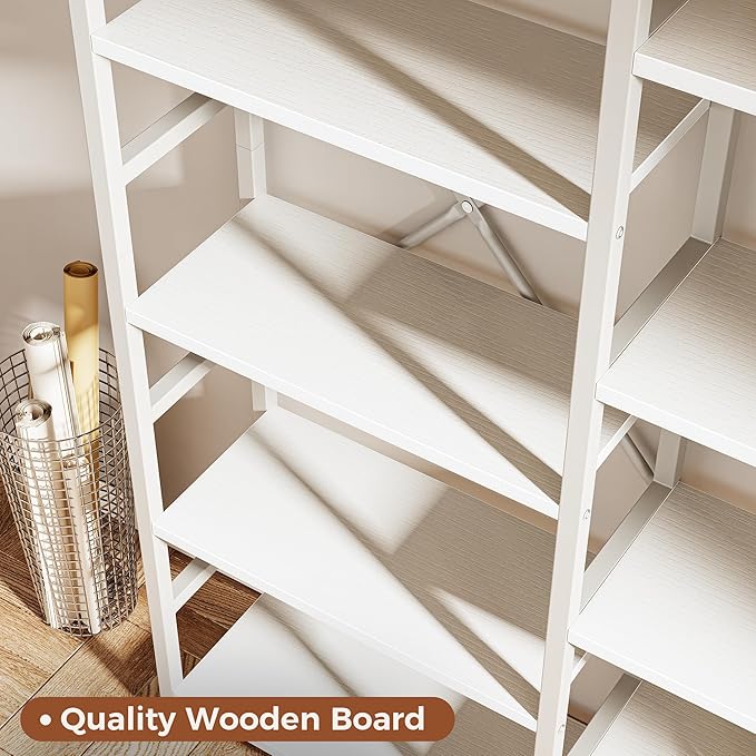 SUPERJARE Triple 5 Tier Bookshelf, Bookcase - Image 5