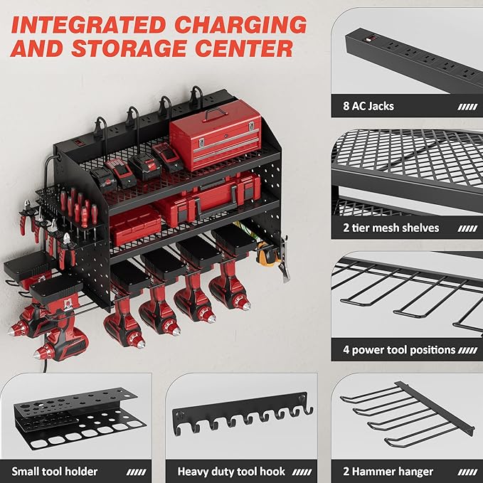 VDEVY Power Tool Organizer Wall Mount - Image 4