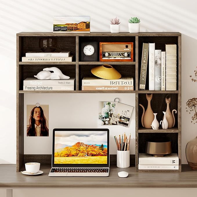 Tangkula Desktop Bookshelf, 3-Tier Desk Display Rack Organizer - Image 5