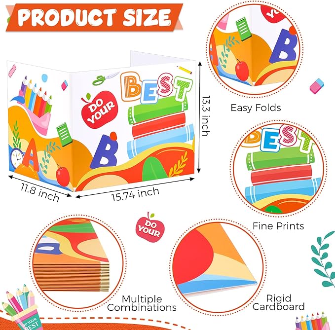 24 Pcs Privacy Boards for Student Desks Bright Colored Classroom Desk Divider - Image 2