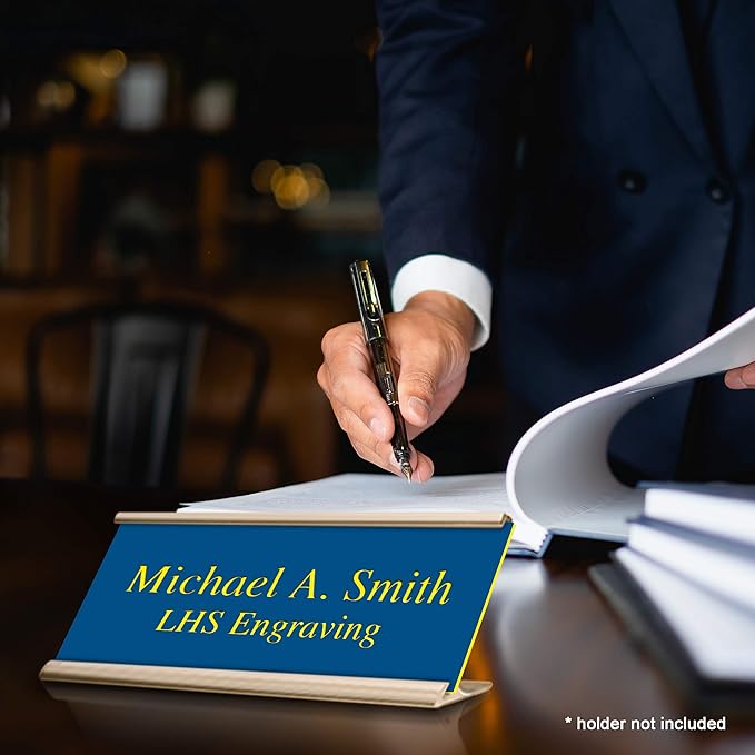 Engraved Door Signs for Office Personalized Blue Plastic Door Plaque - Image 7