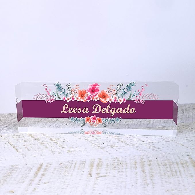 Artblox Personalized Office Desk Name Plate and Business Card Holder | Clear - Image 7