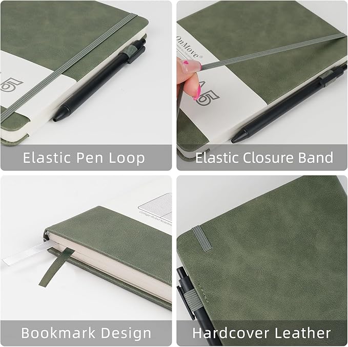 OnMove Notebooks Journal for Women Men 12 Pack Bulk Leather Hardcover - Image 3