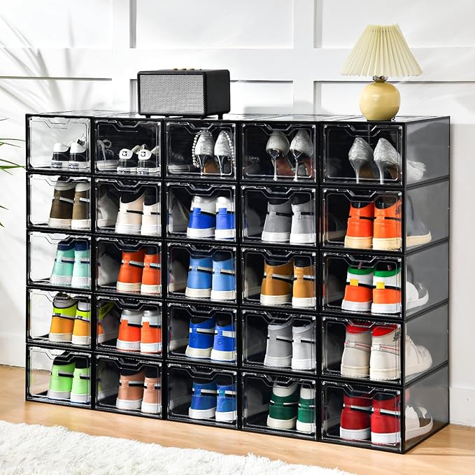 Stebopum 12 Pack Stackable Shoe Storage Organizer - Image 8