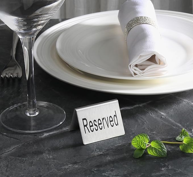 New Star Foodservice Stainless Steel Table Tent Sign - Image 4
