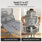 flow360 ergonomic mesh office chair with footrest, big&tall, view 9