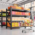 59" w metal storage shelves,3 tier adjustable heavy, front angle view