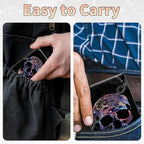 BWEGRHE Slim Credit Card Holder, Shackle Skull RFID Blocking Metal Wallet - Image 7