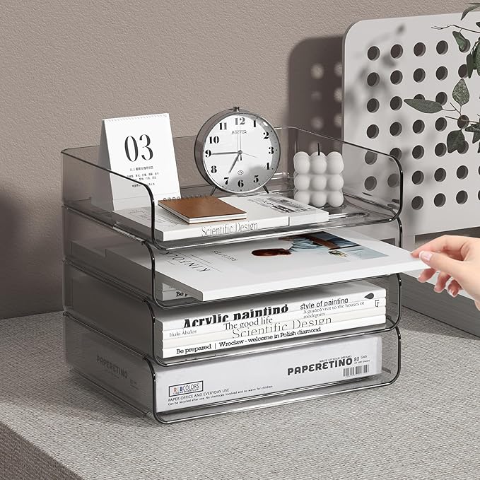 FANXIYQ 4-Tier Acrylic Paper Tray Organizer - Image 2