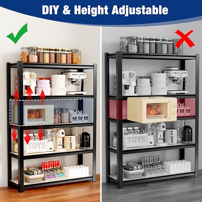WORKPRO House 5-Tier Shelving Unit, Adjustable Heavy Duty Storage Shelves - Image 7
