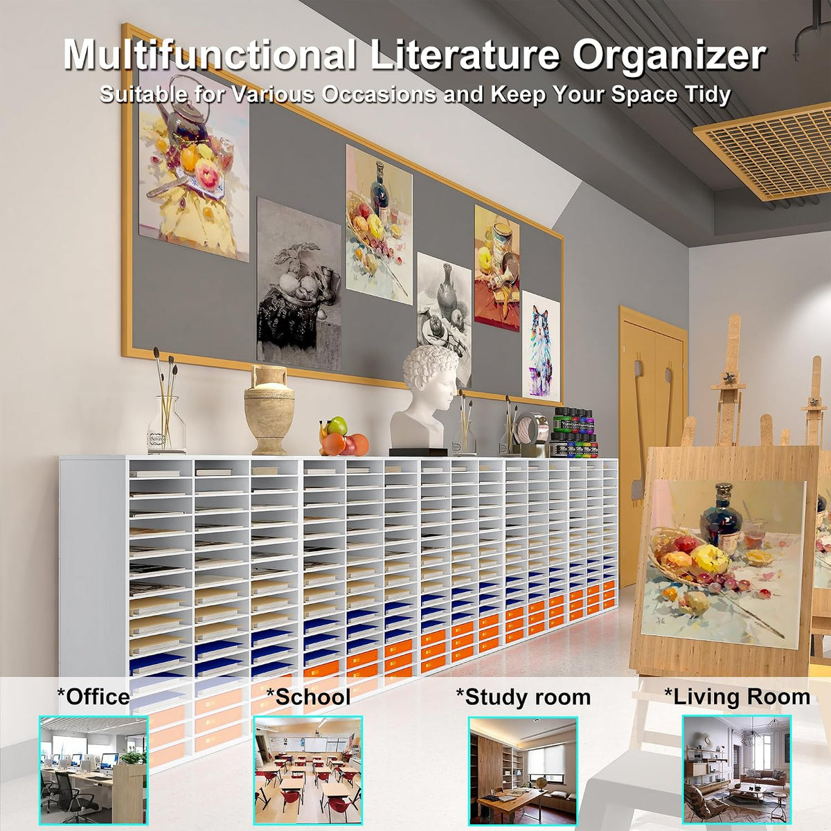 Mail Sorter Wood Literature Organizer, Student Mailbox for Classroom, Desktop...