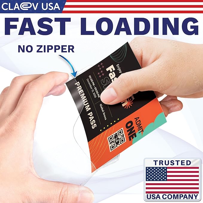 Claev - Horizontal Flexible and Tear Resistant Card Protector - Clear, 4x3 Inch - Image 5