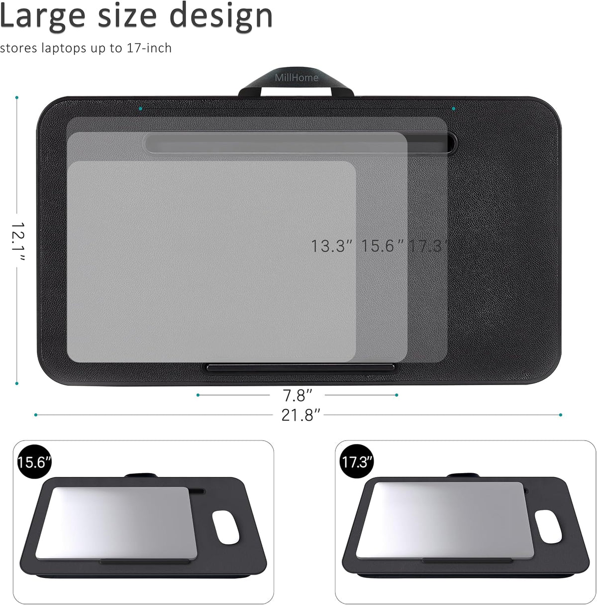 Lap Desk with Cushion, Fits up to 17 inch Laptop, Pillow Designed, Portable L...