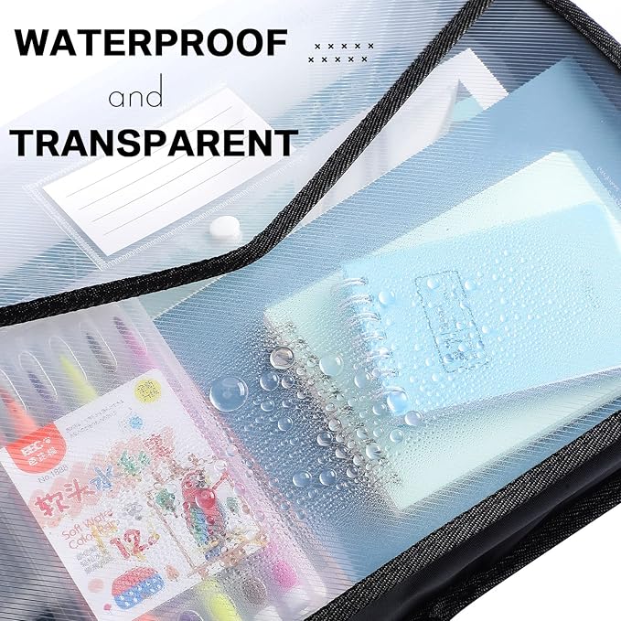 10 Pieces Plastic File Folders Envelope Expanding File Wallet Organizer - Image 5