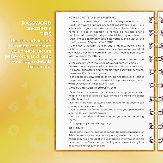 Clever Fox Password Book Spiral – Mini Internet Address & Password Organizer - Image 5