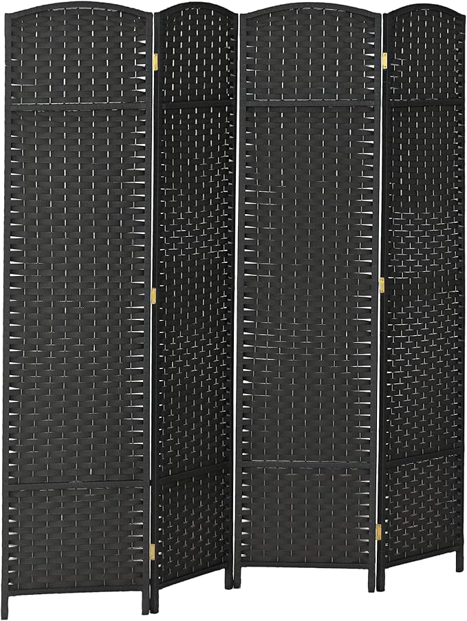 HOMCOM Room Divider, 4 Panel Folding Privacy Screen, 5.6' Tall Freestanding by HOMCOM