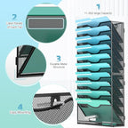 Gawerk 11-Tier Wall File Organizer Hanging Wall File Holder Wall Mount Paper - Image 3